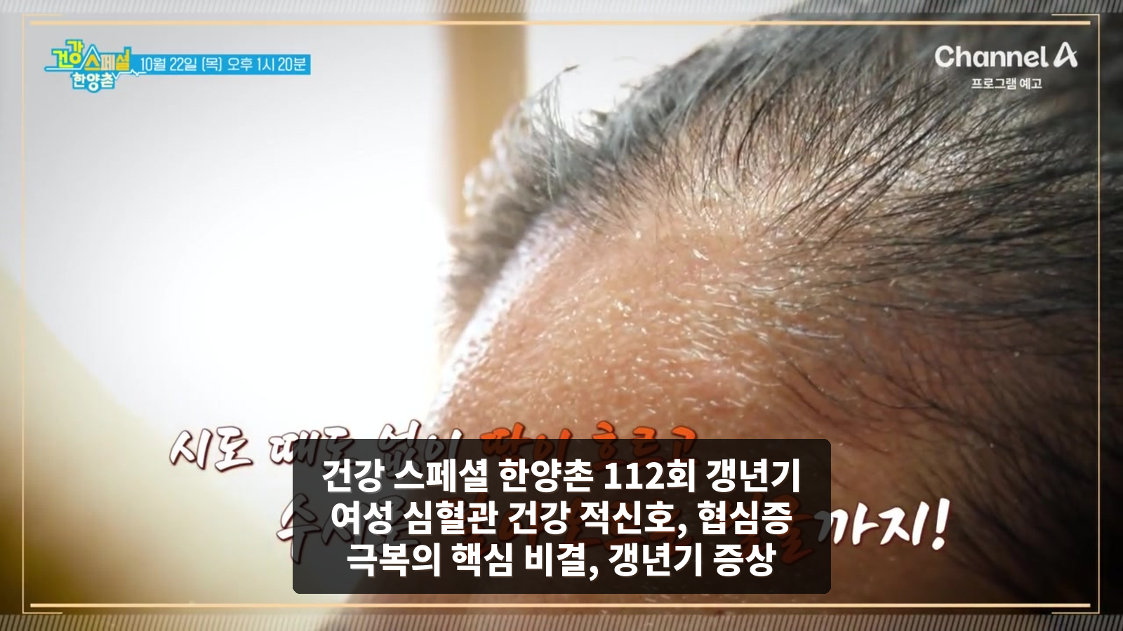 건강 스페셜 한양촌 112회 갱년기 여성 심혈관 건강 적신호, 협심증 극복의 핵심 비결, 갱년기 증상