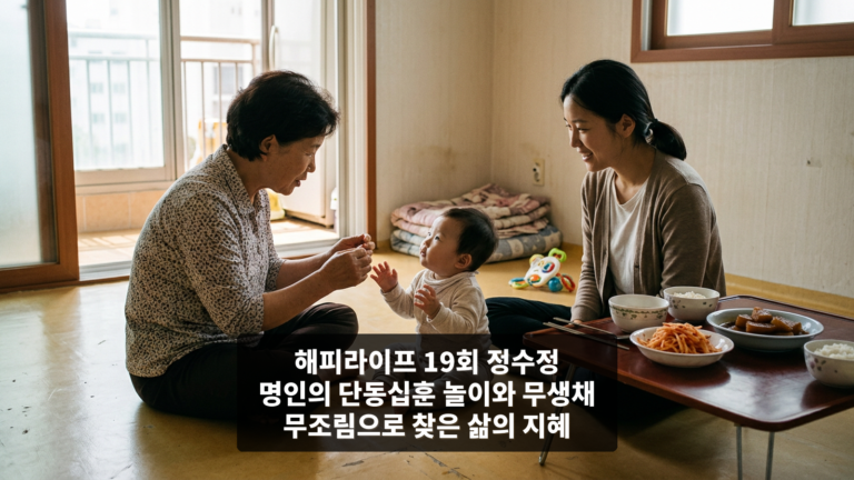 해피라이프 19회 정수정 명인의 단동십훈 놀이와 무생채 무조림으로 찾은 삶의 지혜