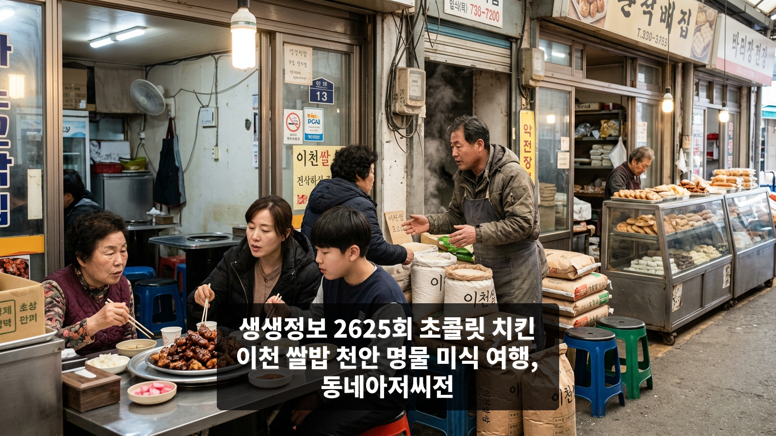 생생정보 2625회 초콜릿 치킨 이천 쌀밥 천안 명물 미식 여행, 동네아저씨전