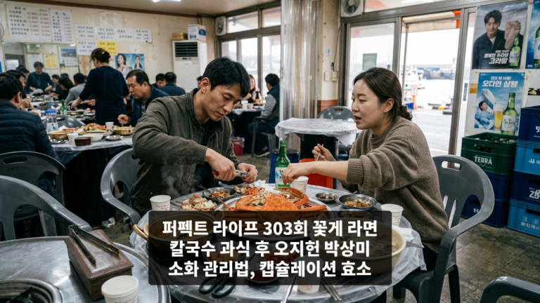퍼펙트 라이프 303회 꽃게 라면 칼국수 과식 후 오지헌 박상미 소화 관리법, 캡슐레이션 효소