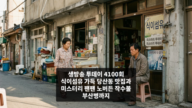 생방송 투데이 4100회 식이섬유 가득 당산동 맛집과 미스터리 팬팬 노버든 작수불 부산병까지