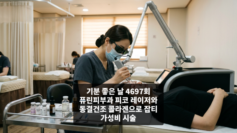 기분 좋은 날 4697회 퓨린피부과 피코 레이저와 동결건조 콜라겐으로 잡티 가성비 시술