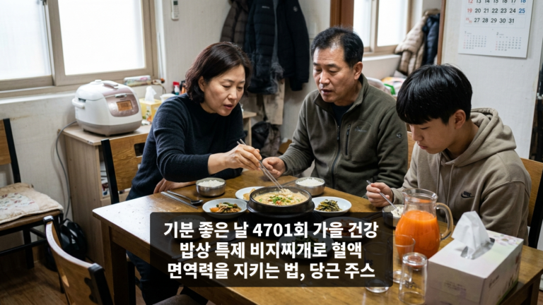기분 좋은 날 4701회 가을 건강 밥상 특제 비지찌개로 혈액 면역력을 지키는 법, 당근 주스