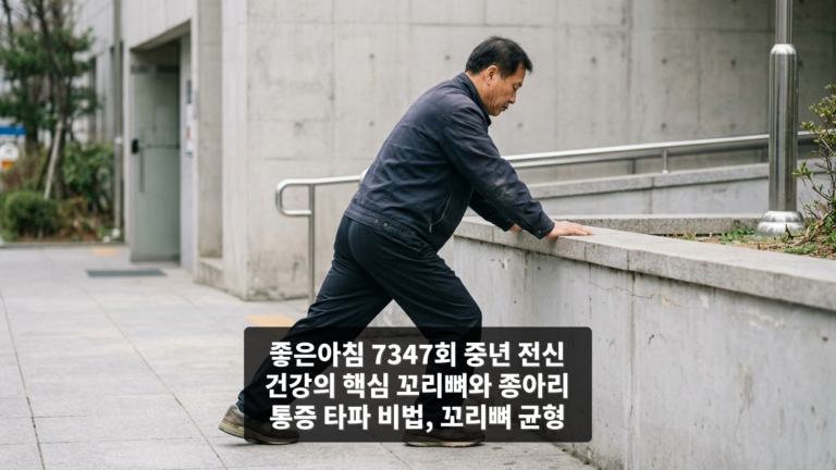 좋은아침 7347회 중년 전신 건강의 핵심 꼬리뼈와 종아리 통증 타파 비법, 꼬리뼈 균형