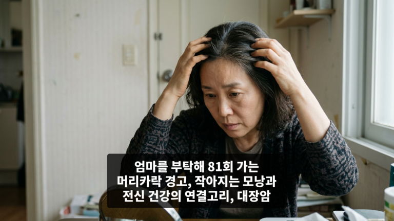 엄마를 부탁해 81회 가는 머리카락 경고, 작아지는 모낭과 전신 건강의 연결고리, 대장암