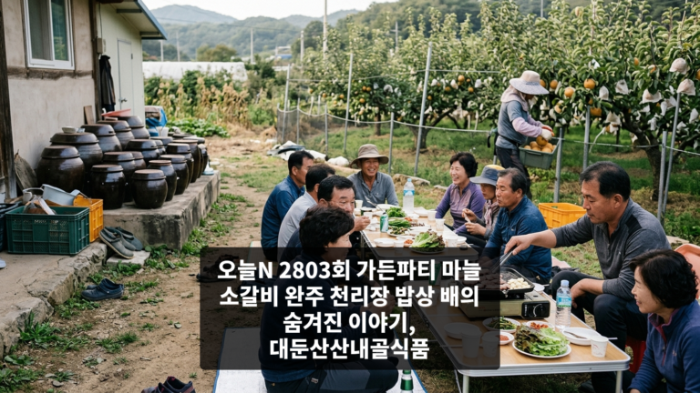오늘N 2803회 가든파티 마늘 소갈비 완주 천리장 밥상 배의 숨겨진 이야기, 대둔산산내골식품